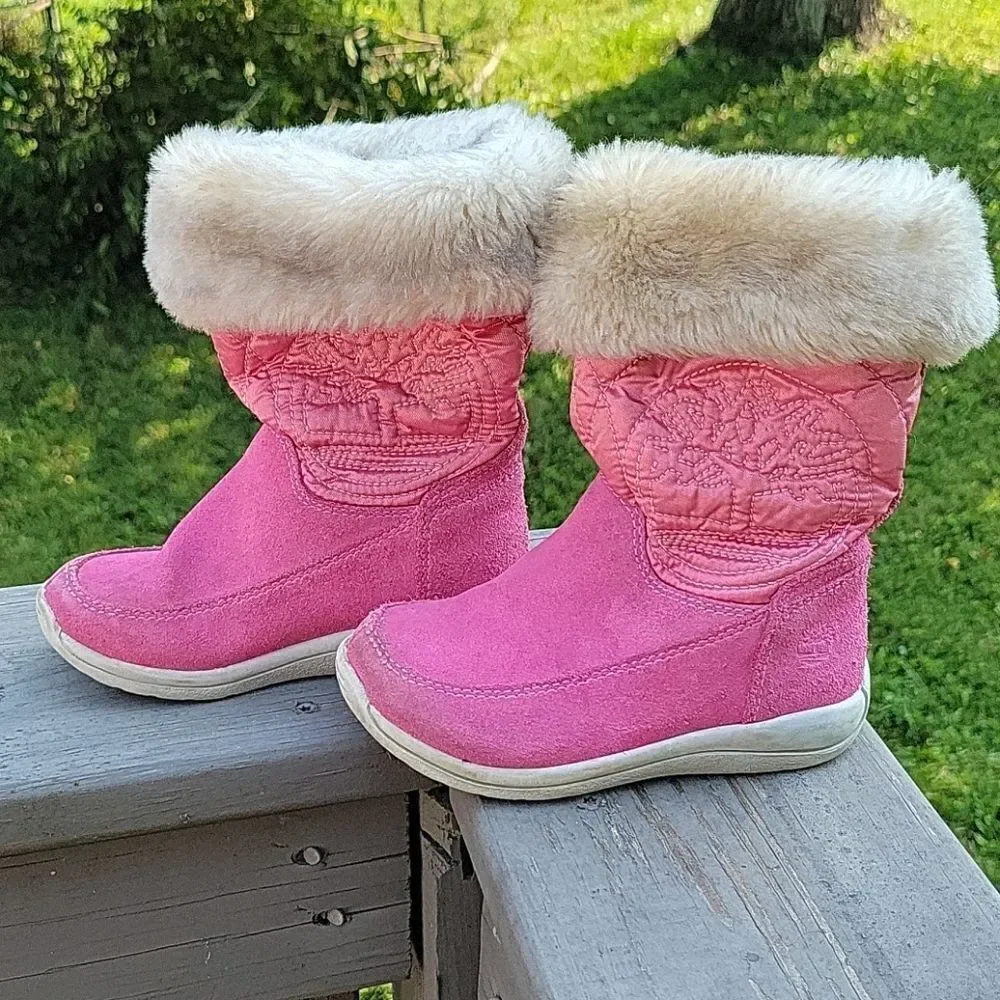 Timberland HLBRY pink toddler boots size 7